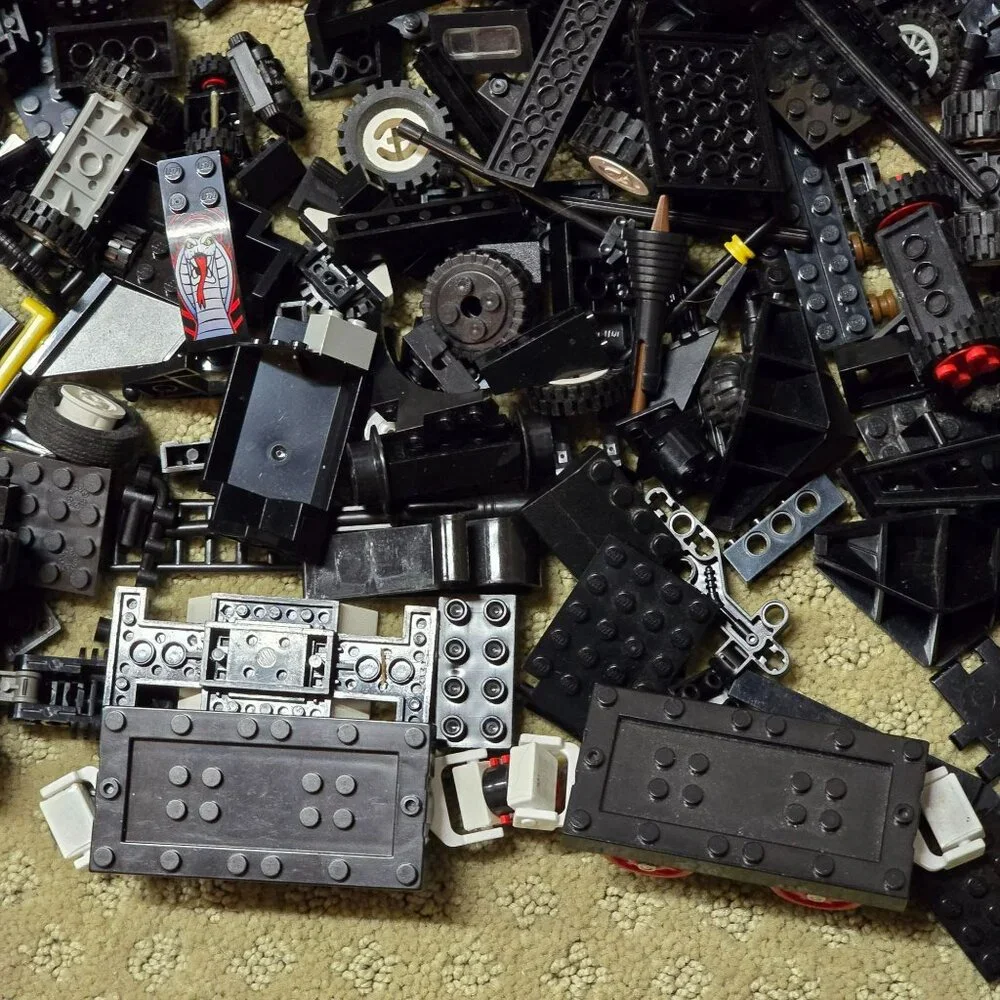 Lego and Lego Compatible Black Building Blocks Wheels Car Parts Lot GA164